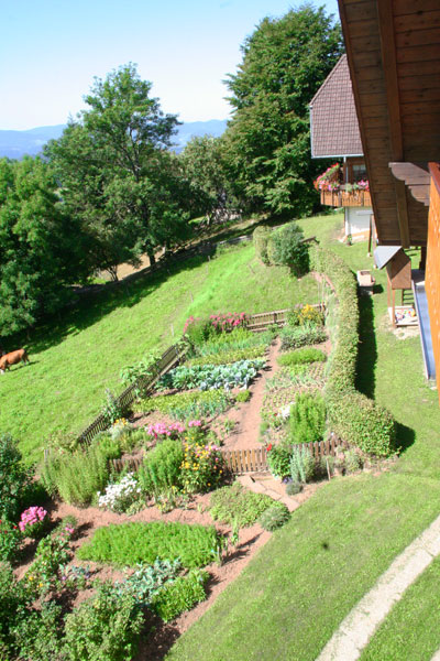 Der Ausblick auf den Bauerngarten Der Ausblick auf den Bauerngarten